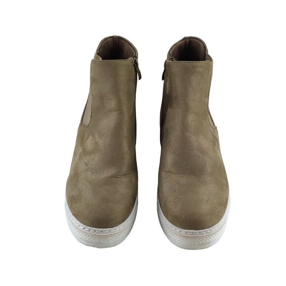 Womens Bootie High Top Sneaker Sz 10 Faux Suede Ankle Zipper - Picture 5 of 10